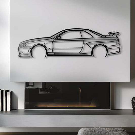 Nissan Skyline R34 - Metal Silhouette Wall Art
